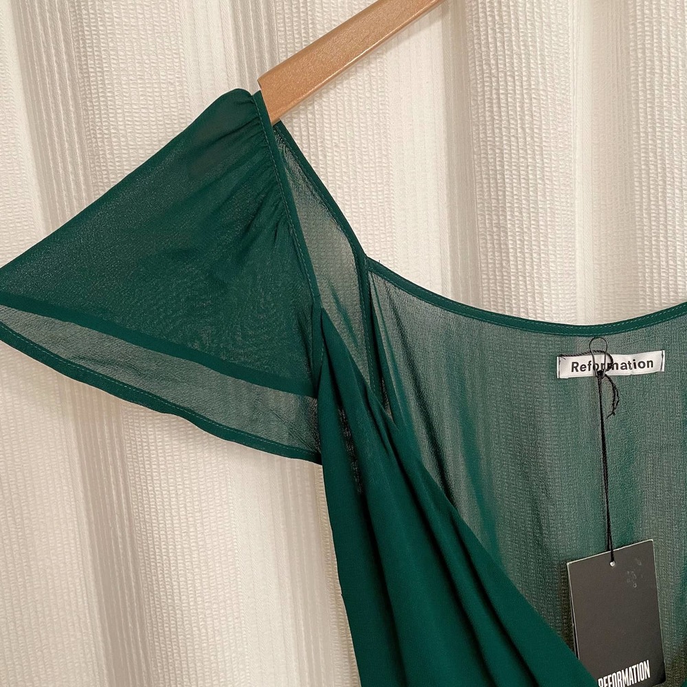 ✖️SOLD✖️Reformation Piper Emerald Midi Dress NWT - Picture 8 of 10